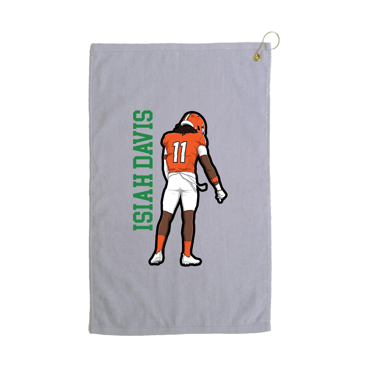 Golf Towel — Name Vertical in Grey