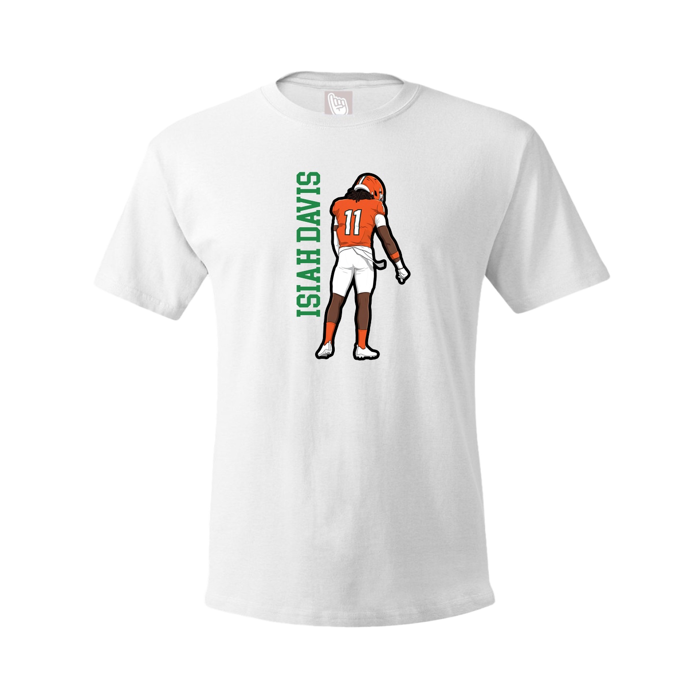 Tee — Name Vertical in White
