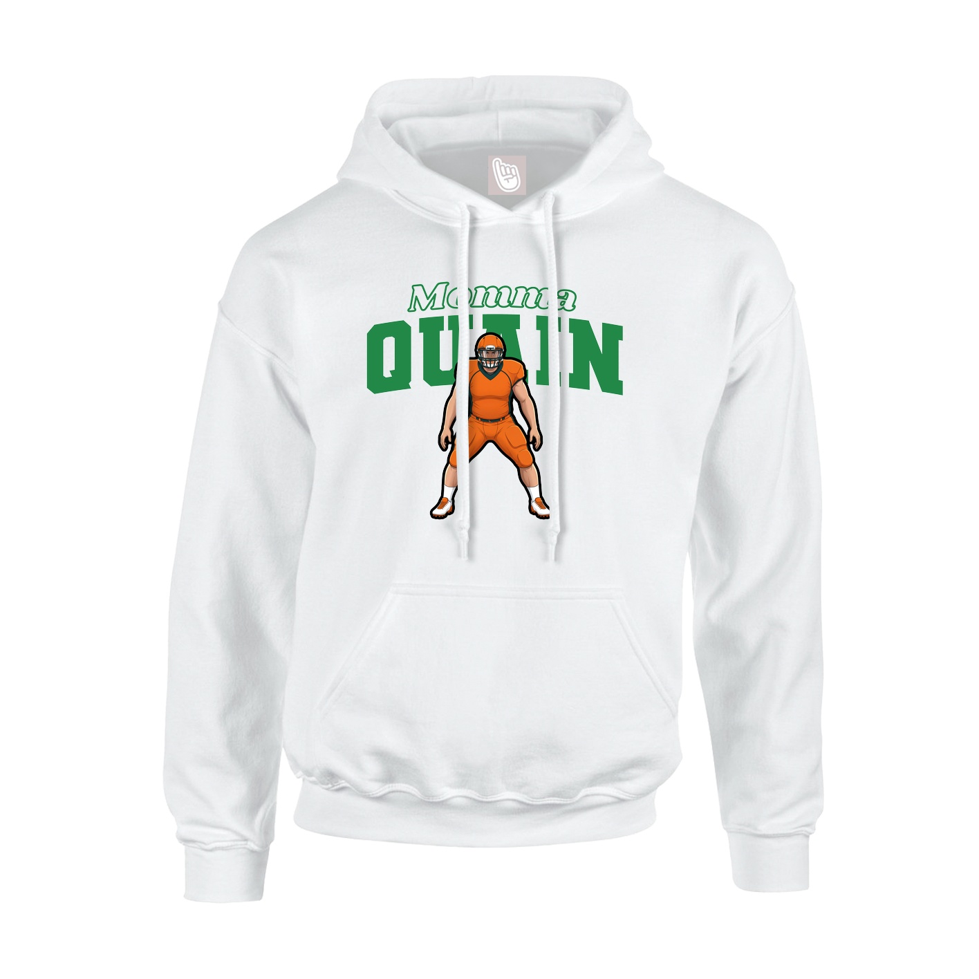 Youth Hoodie — Mothers Day Block in White