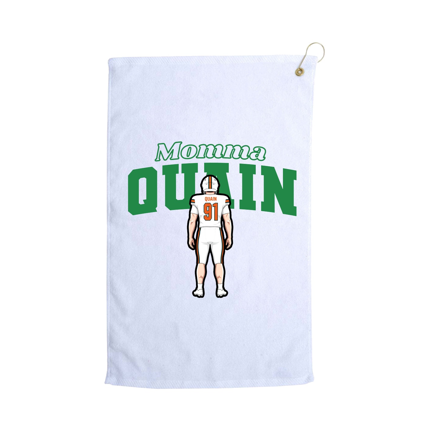Golf Towel — Mothers Day Block in White