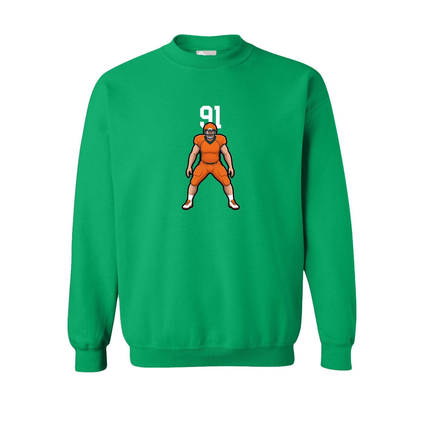 Fleece Crew — Number Top in Green