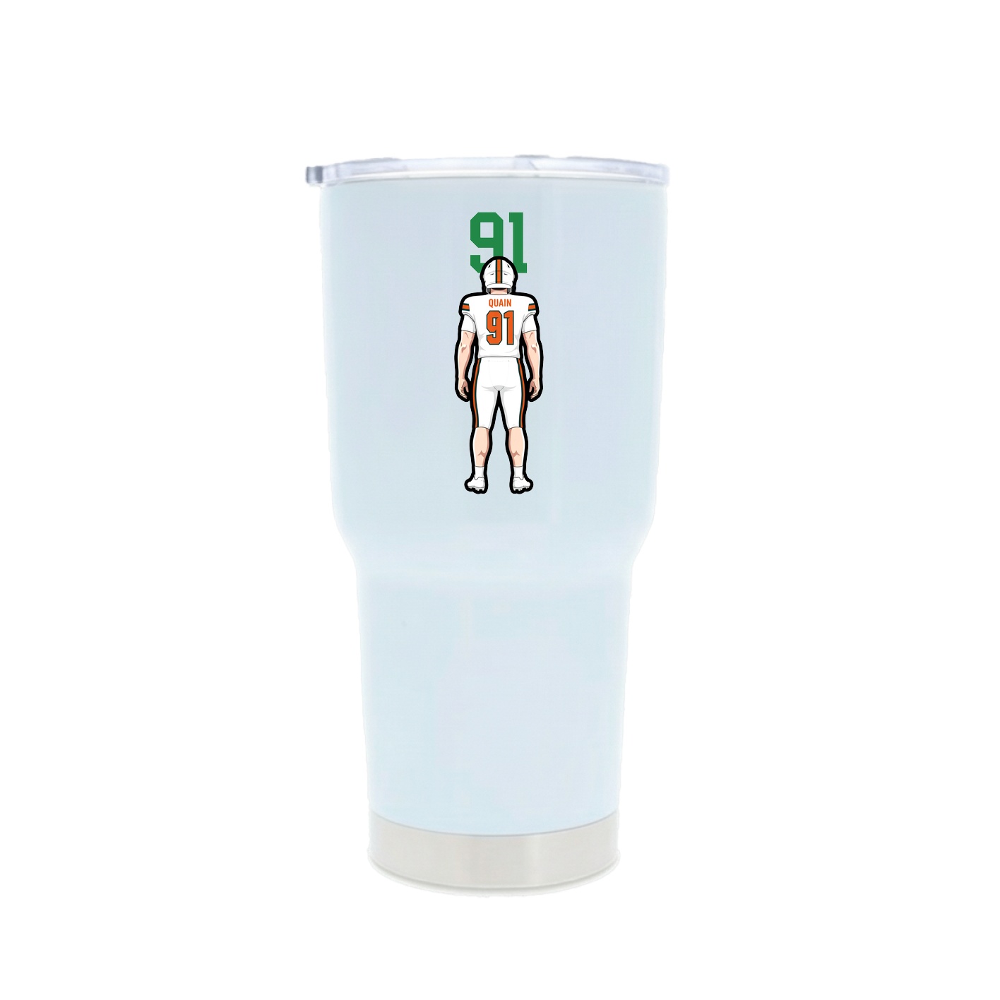30oz Stainless Steel Tumbler — Number Top in White