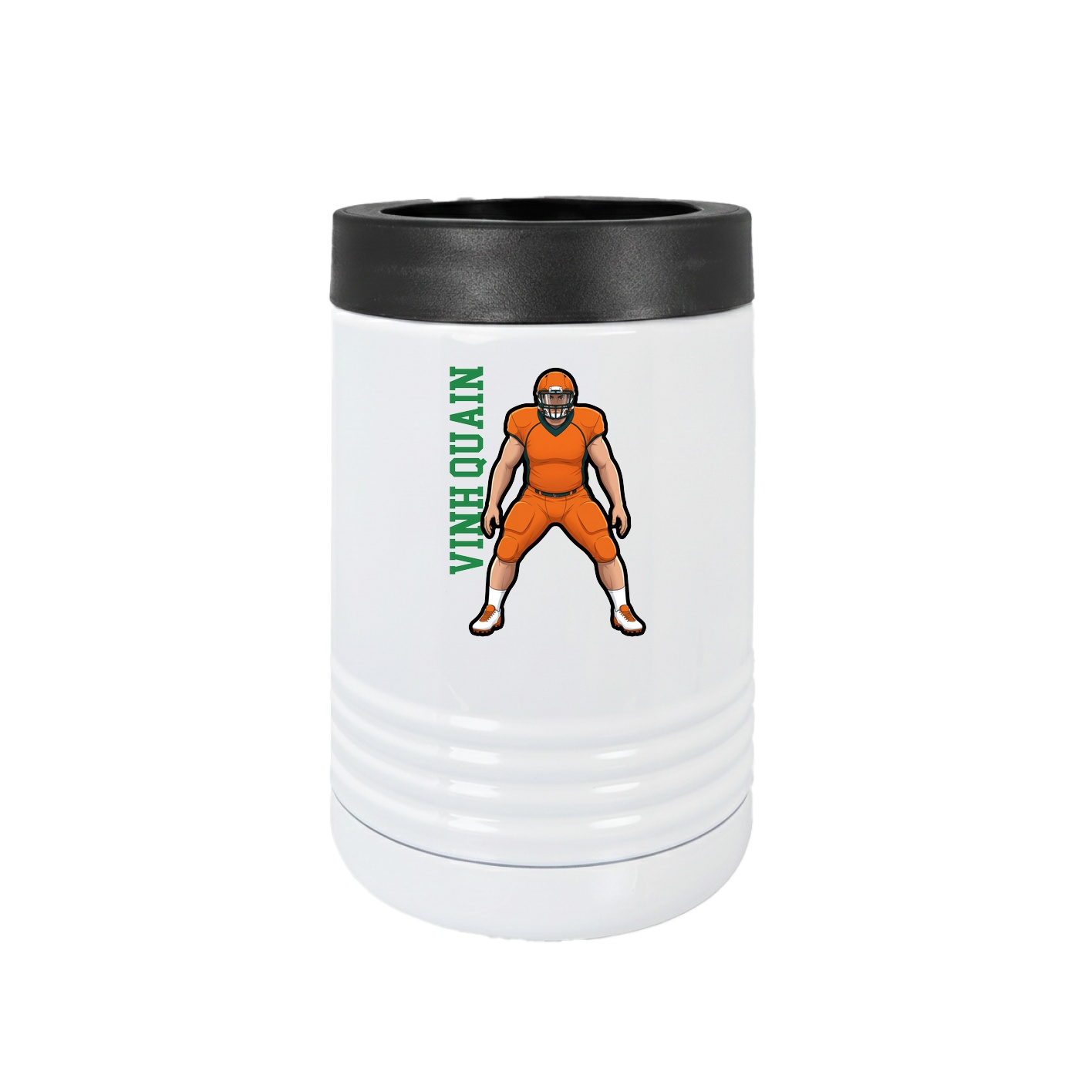 Beverage Holder — Name Vertical in White
