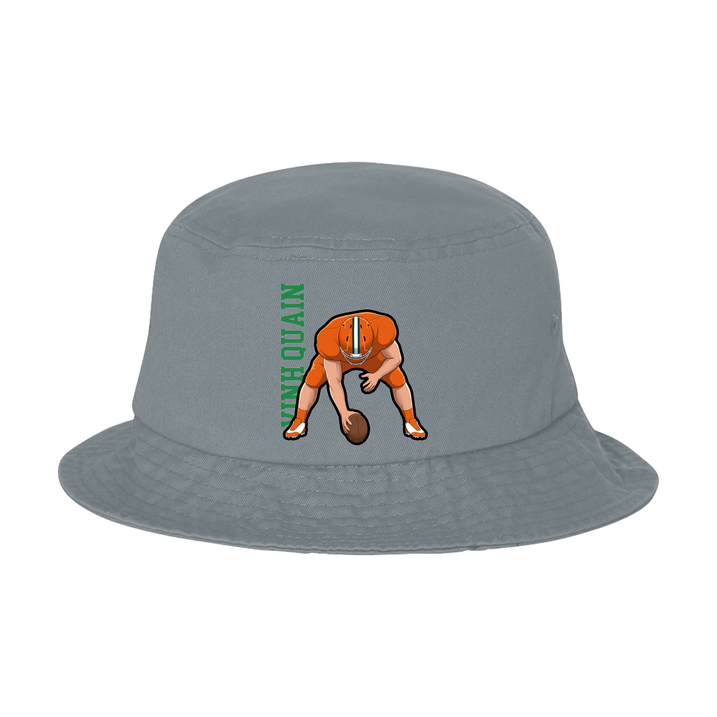 Bucket Cap — Name Vertical in Grey