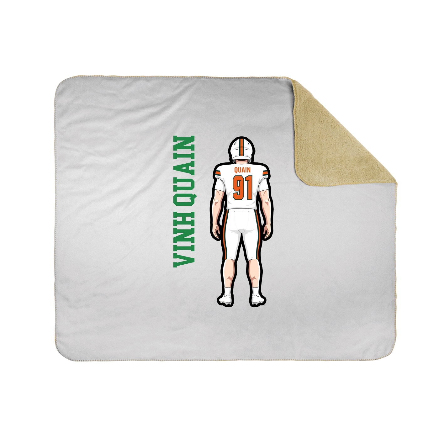 Throw Blanket — Name Vertical in White