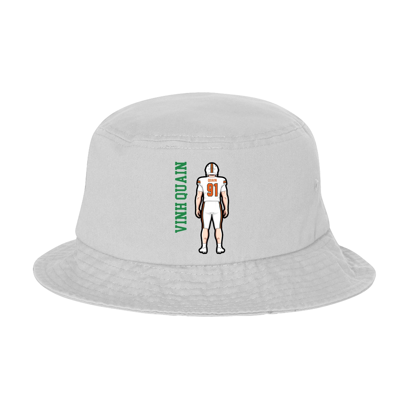 Bucket Cap — Name Vertical in White