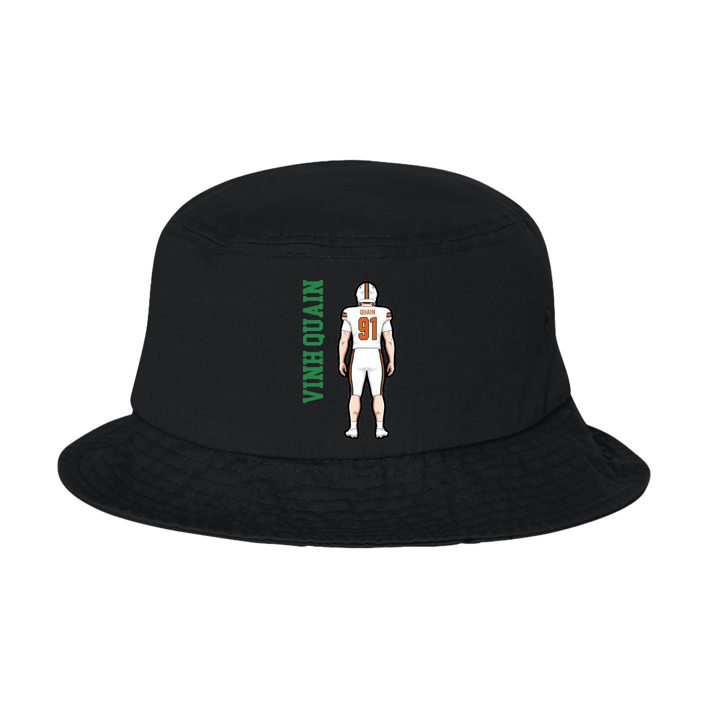 Bucket Cap — Name Vertical in Black
