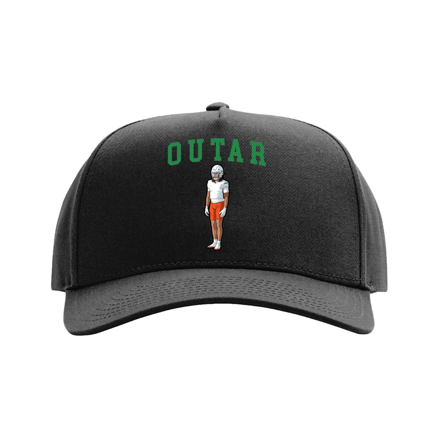 Full Fabric Five-Panel Champ Cap — Shirsey in Black