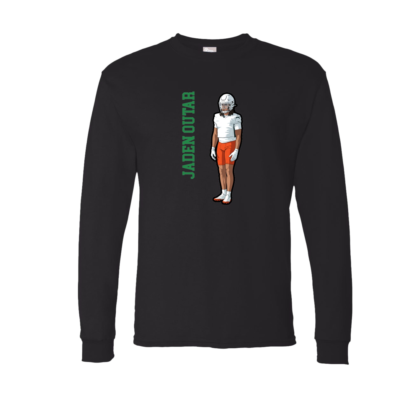 Long Sleeve Tee — Name Vertical in Black