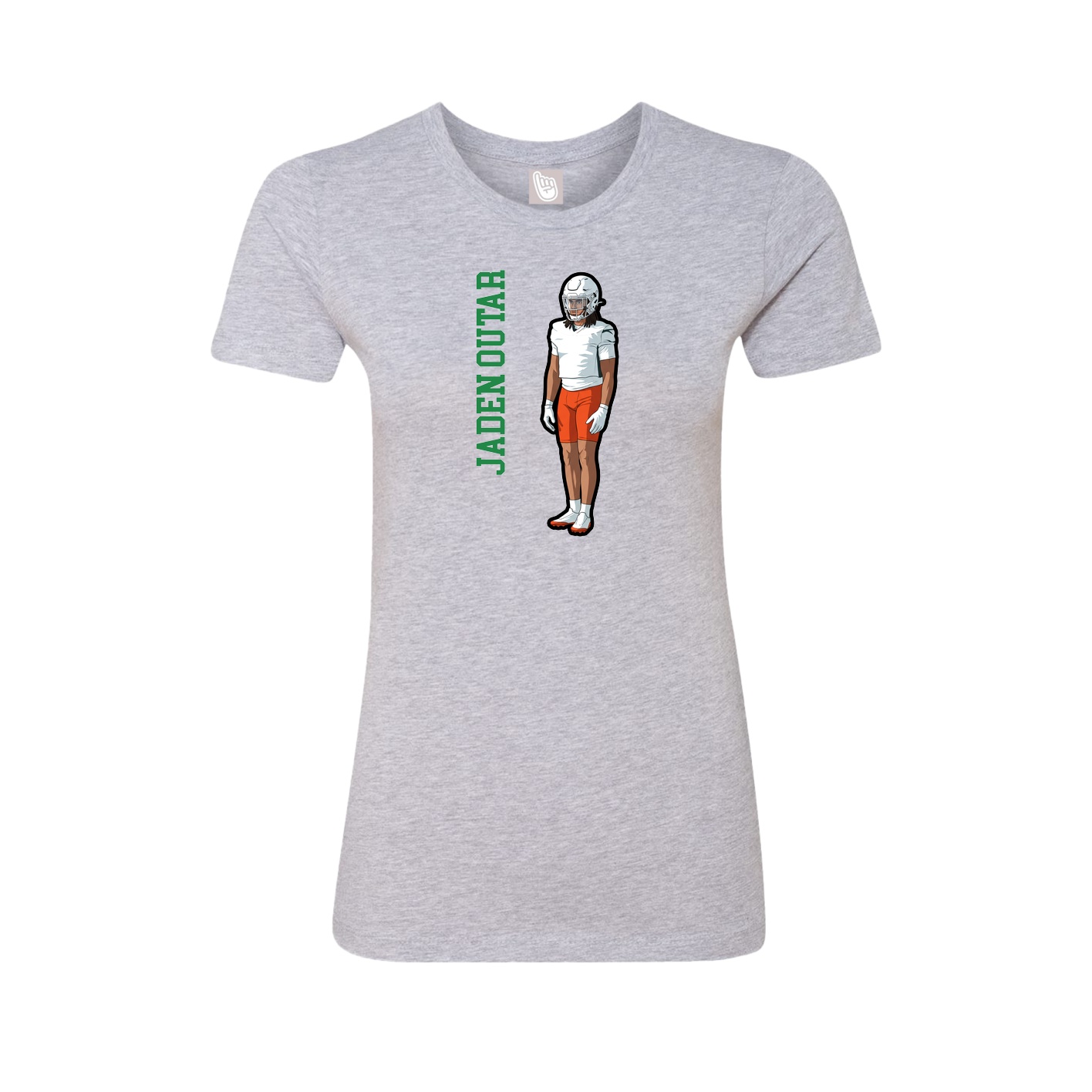 Womens Tee — Name Vertical in Grey