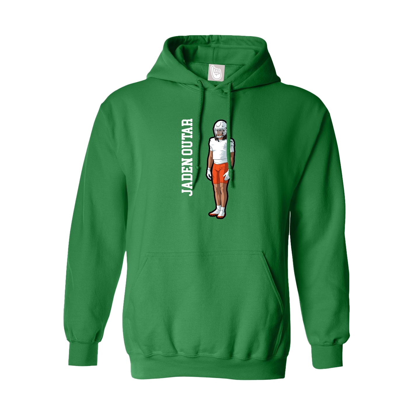 Youth Hoodie — Name Vertical in Green
