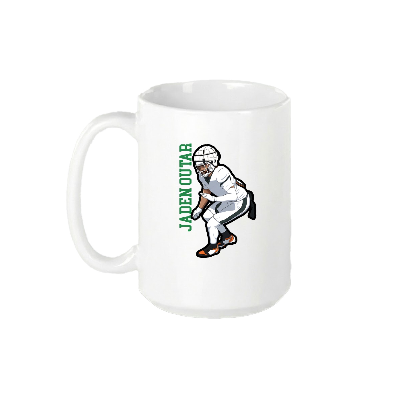 15oz Coffee Mug — Name Vertical in White