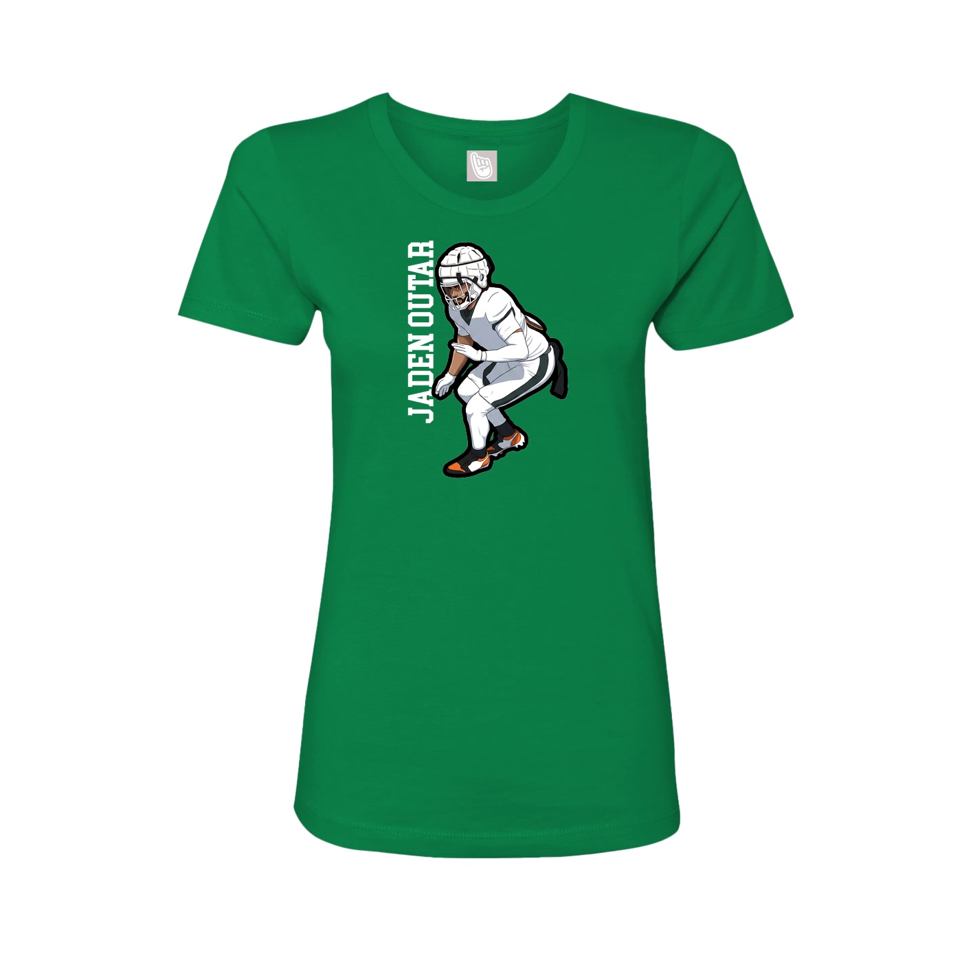 Womens Tee — Name Vertical in Green