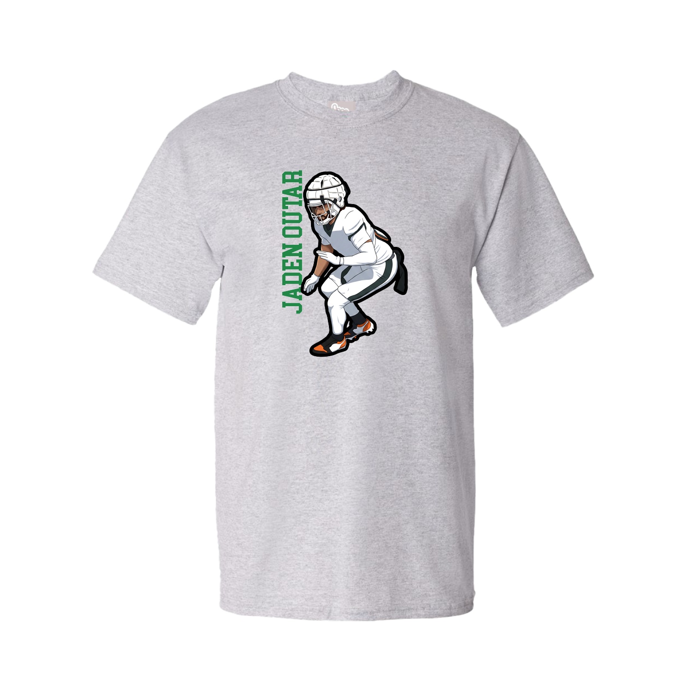 Youth Tee — Name Vertical in Grey