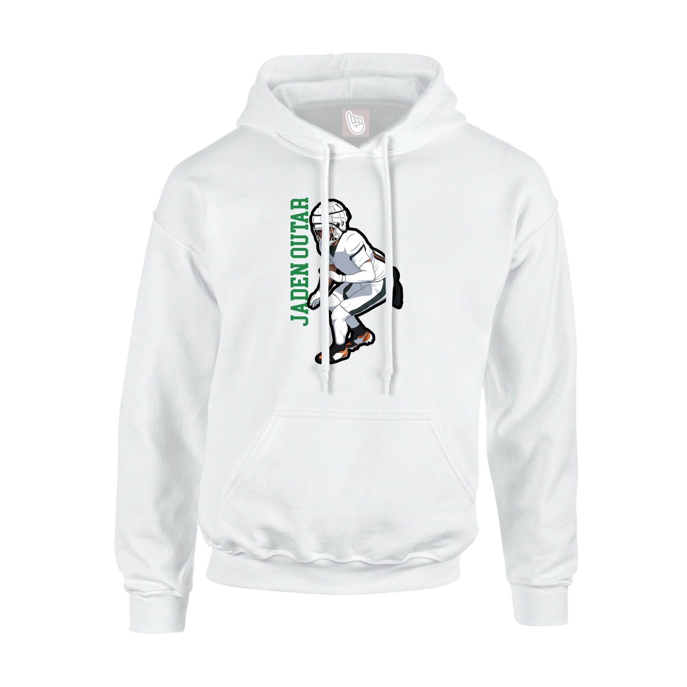 Youth Hoodie — Name Vertical in White