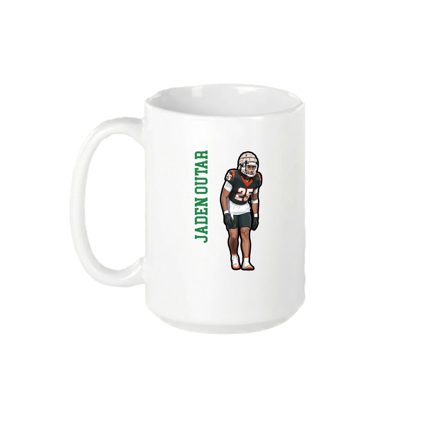 15oz Coffee Mug — Name Vertical in White