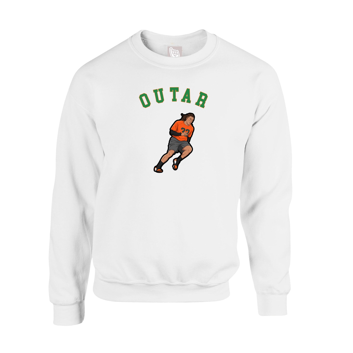 Fleece Crew — Shirsey Arch in White