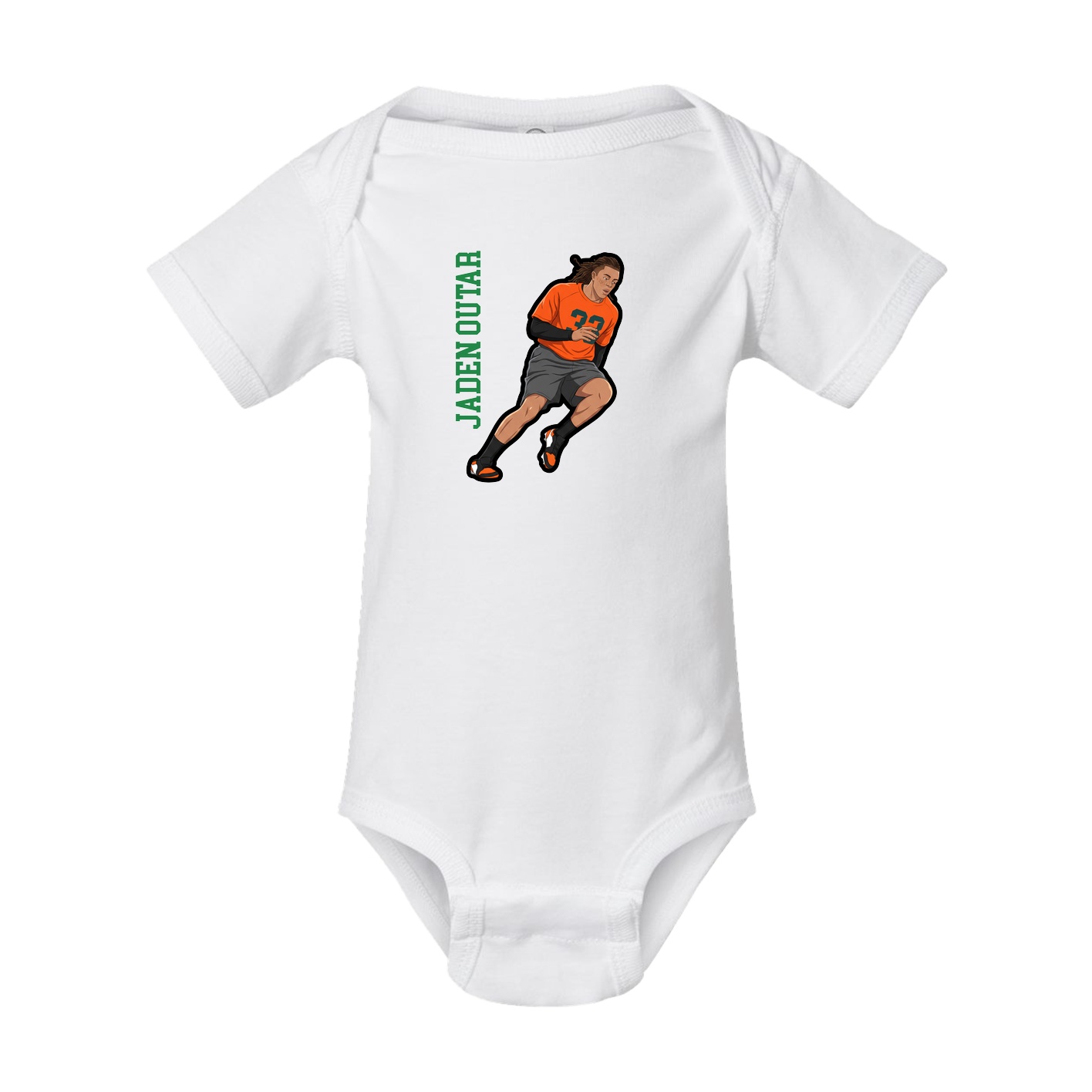 Baby Onesie — Name Vertical in White