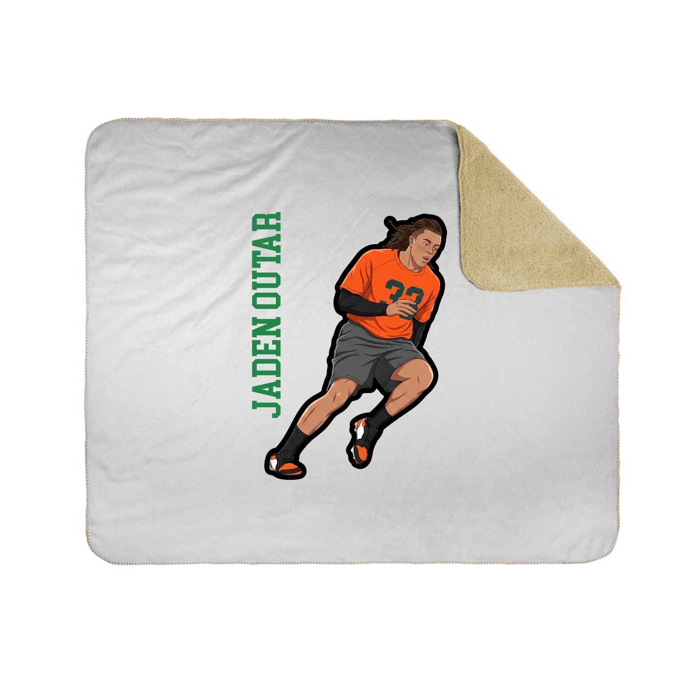 Throw Blanket — Name Vertical in White