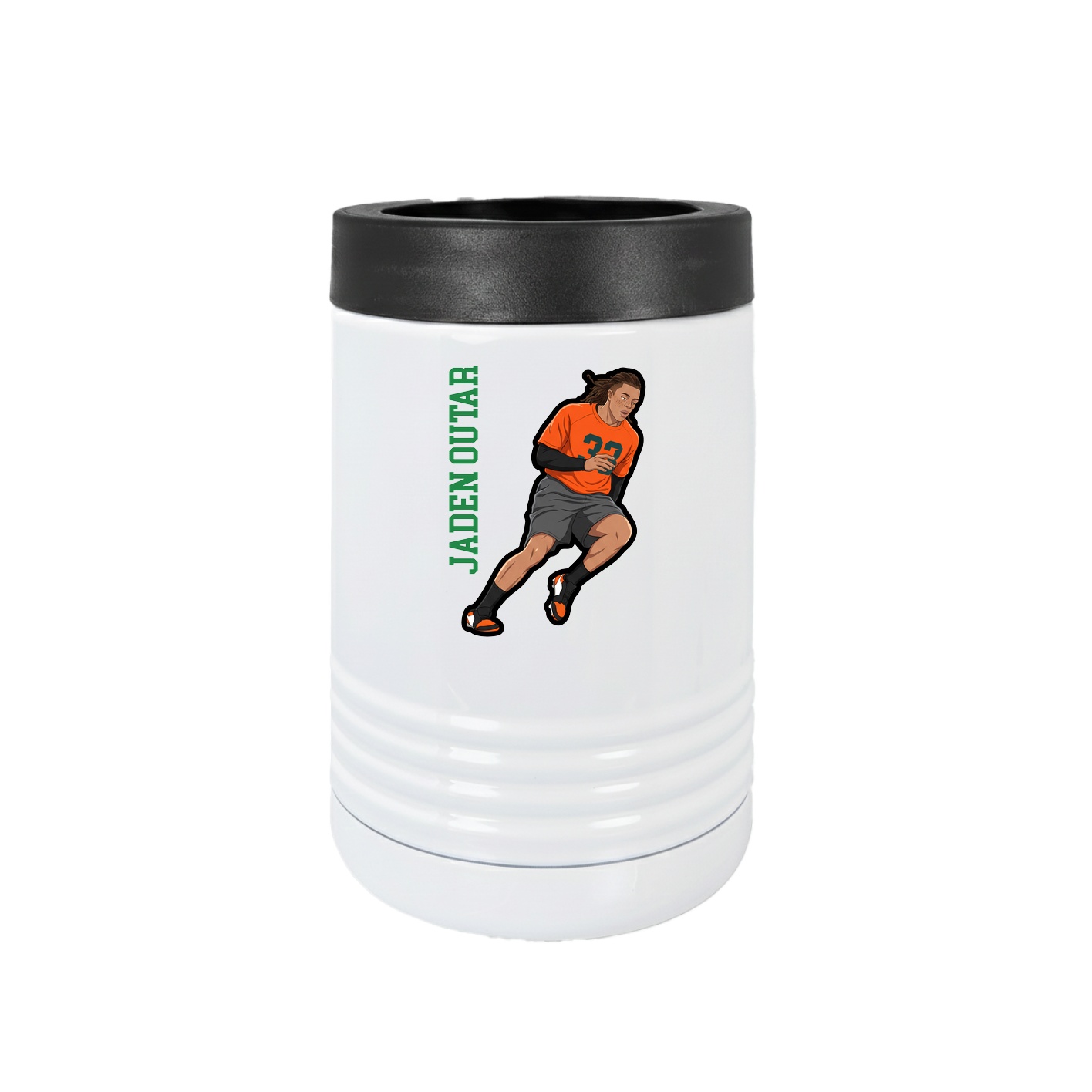 Beverage Holder — Name Vertical in White