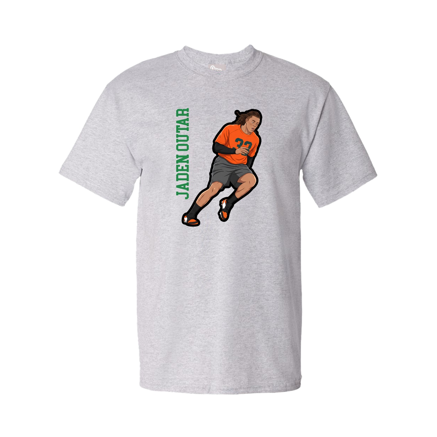 Tee — Name Vertical in Grey