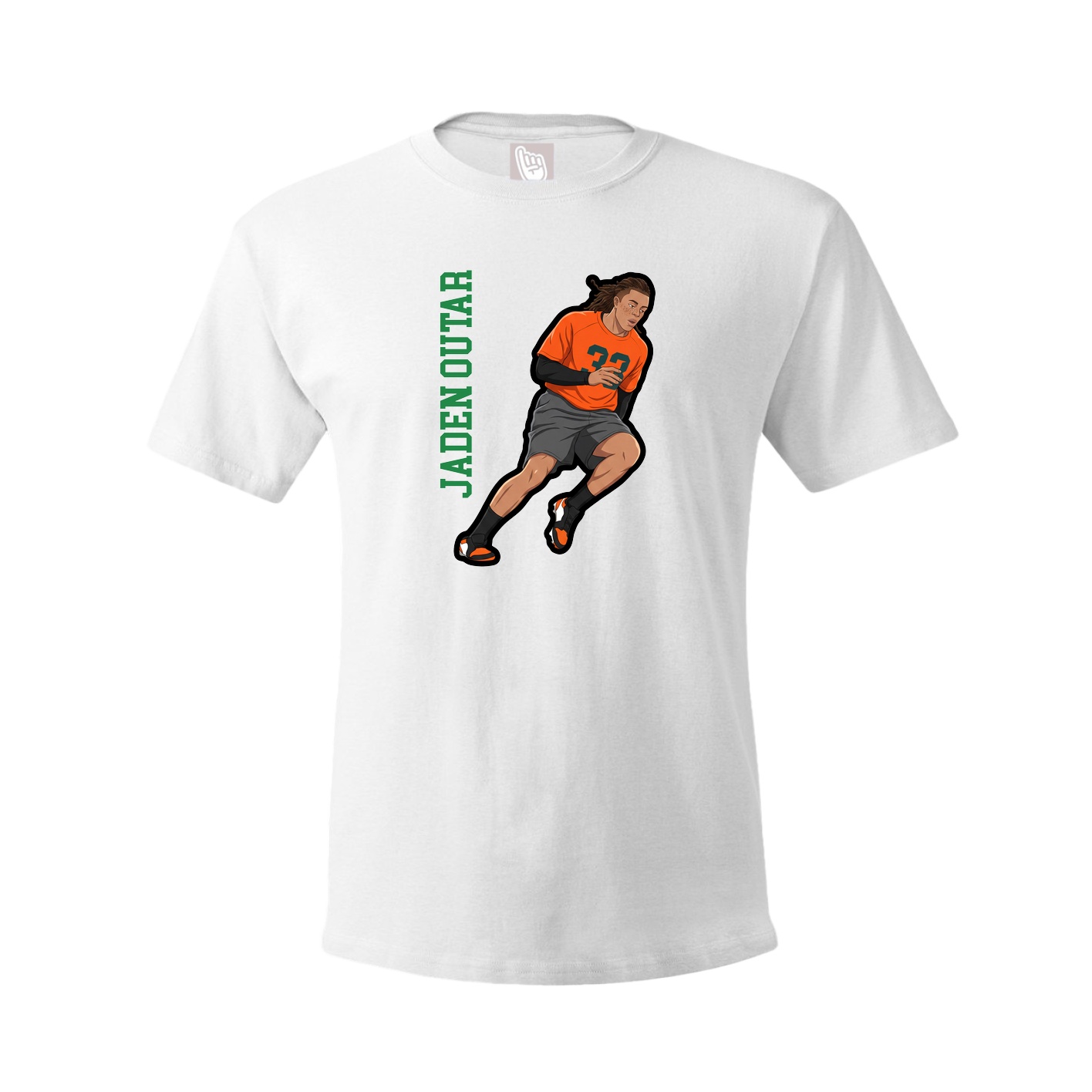Youth Tee — Name Vertical in White