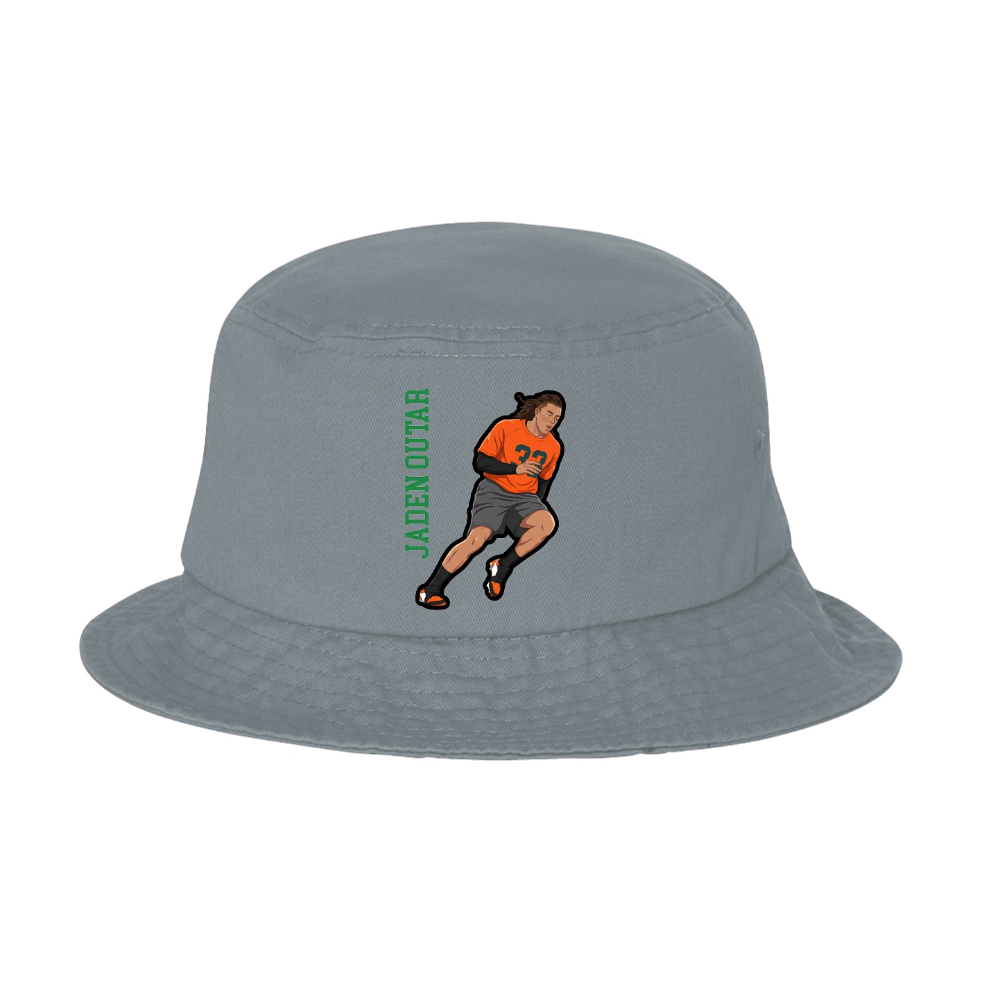 Bucket Cap — Name Vertical in Grey