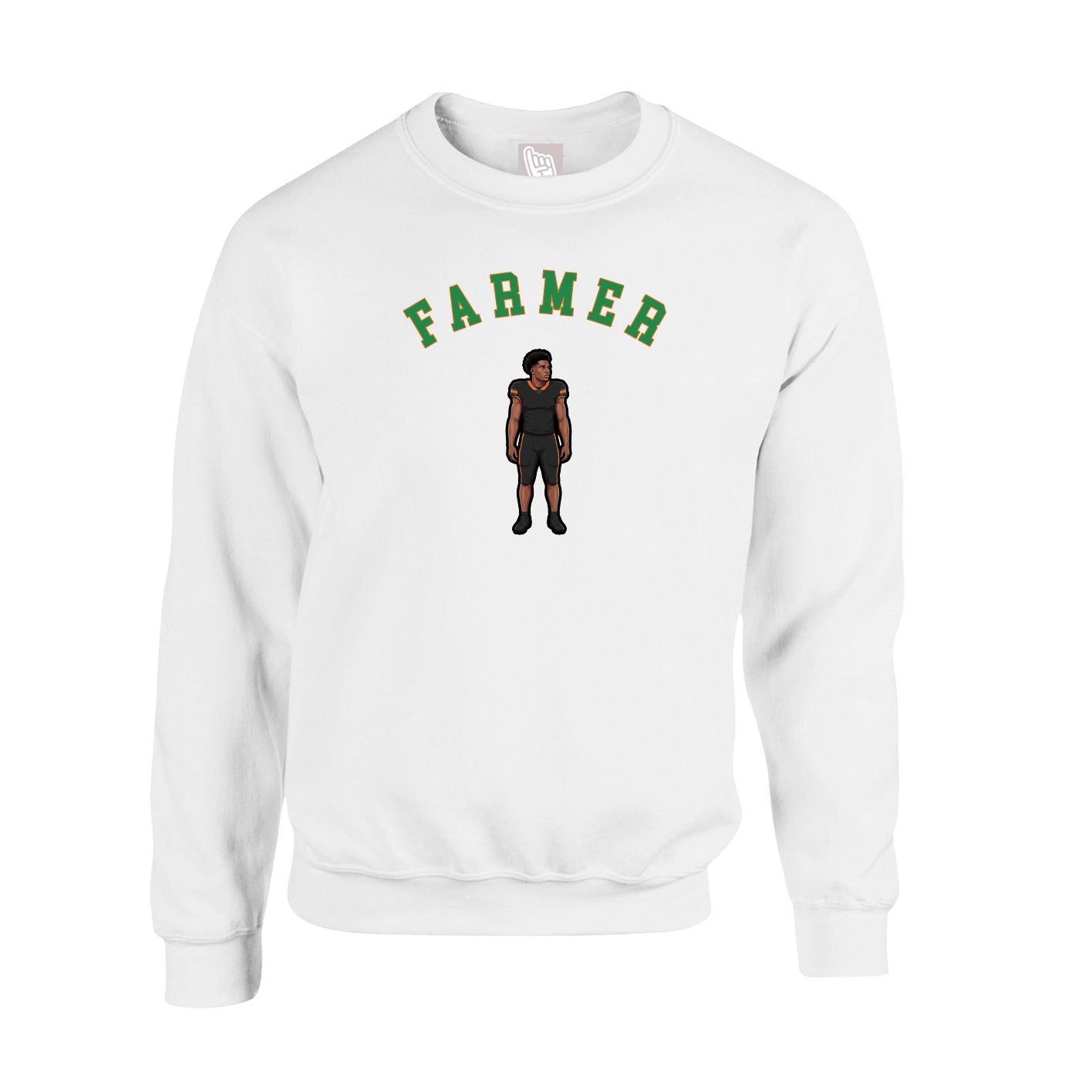 Fleece Crew — Shirsey Arch in White