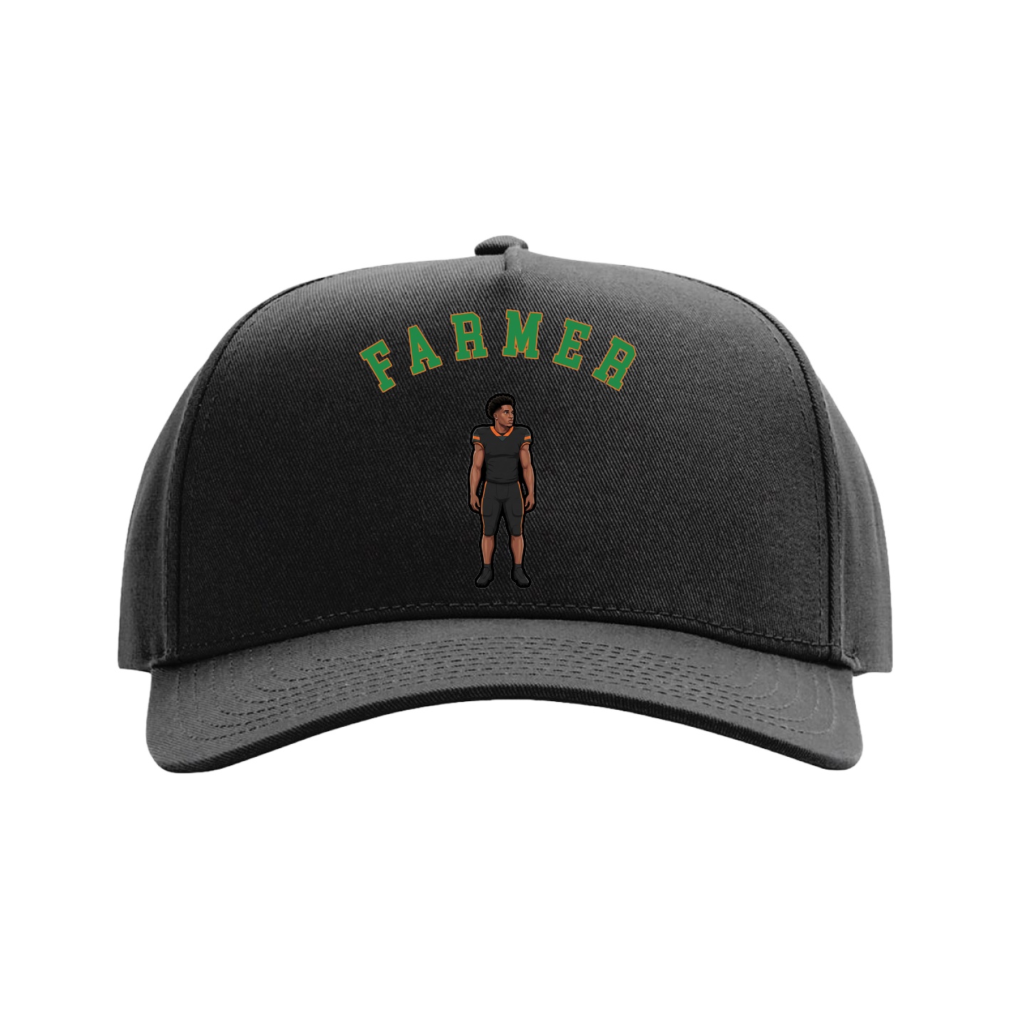 Full Fabric Five-Panel Champ Cap — Shirsey Arch in Black