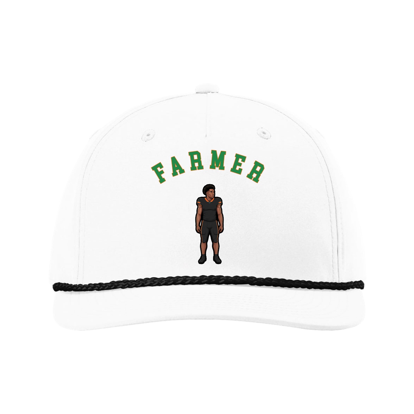 Five-Panel Classic Rope Cap — Shirsey Arch in White