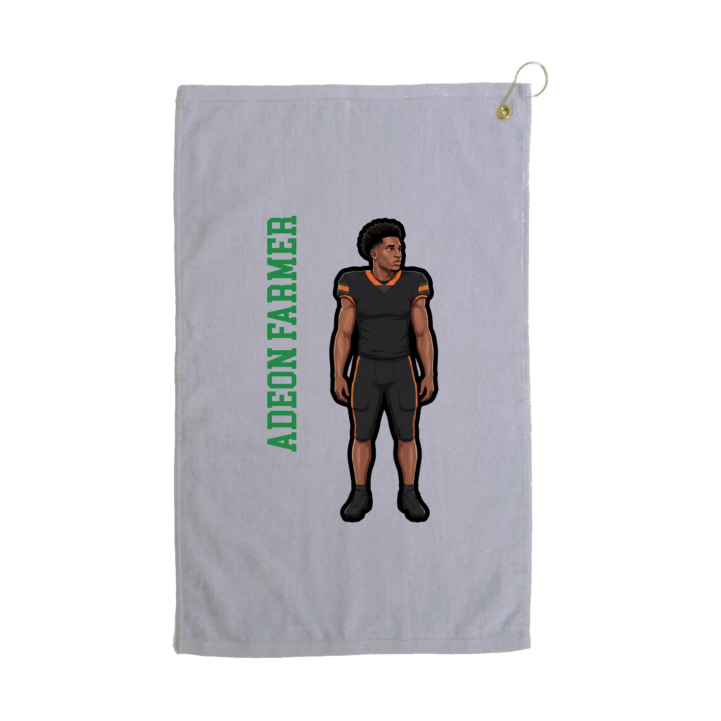 Golf Towel — Name Vertical in Grey