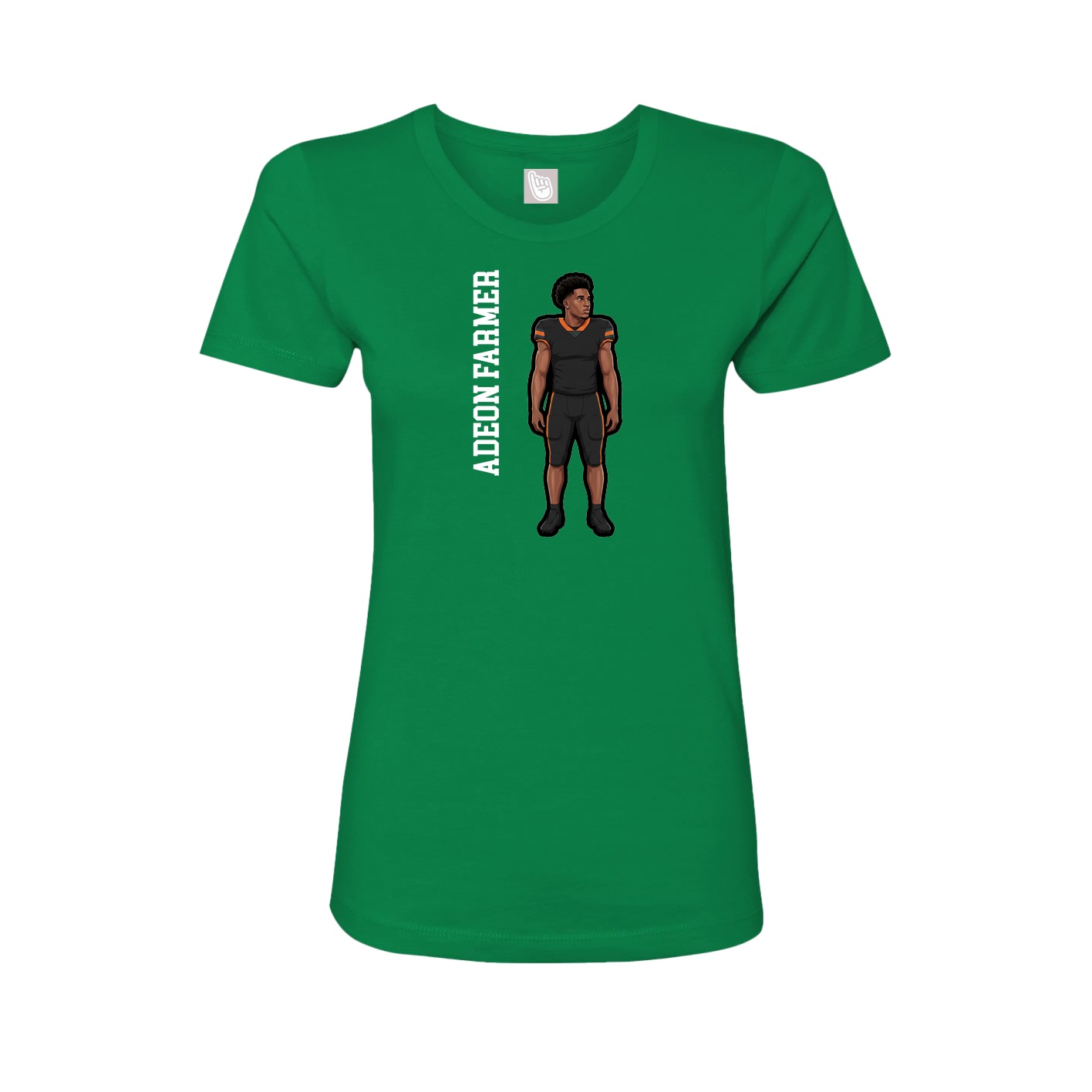 Womens Tee — Name Vertical in Green
