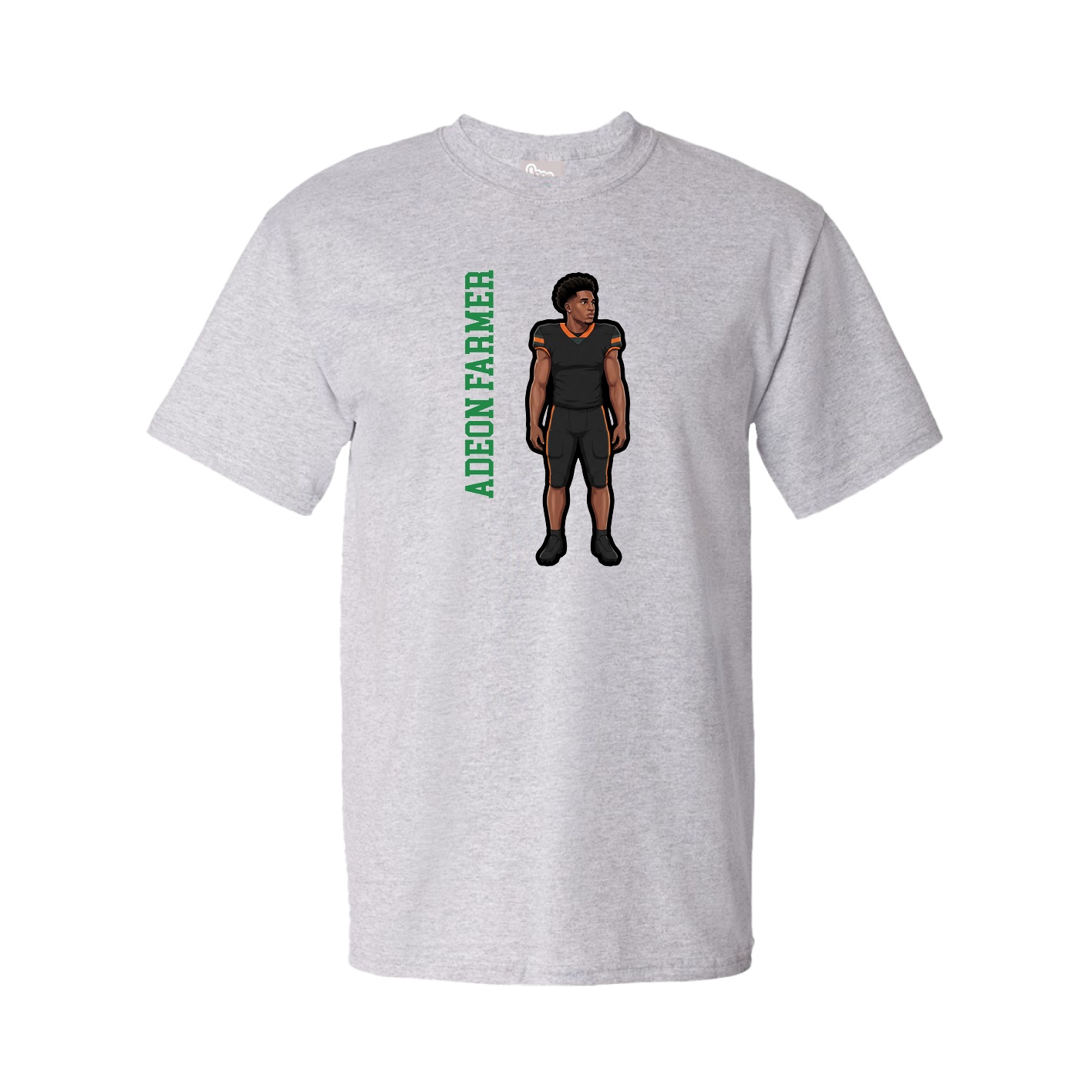 Youth Tee — Name Vertical in Grey
