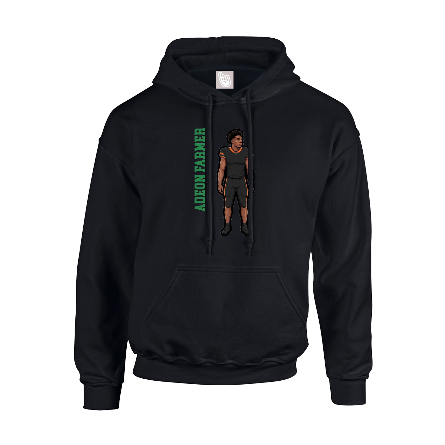 Hoodie — Name Vertical in Black