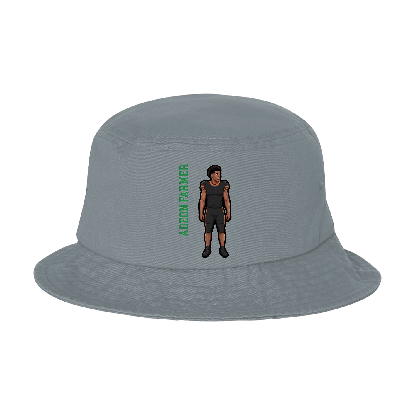 Bucket Cap — Name Vertical in Grey