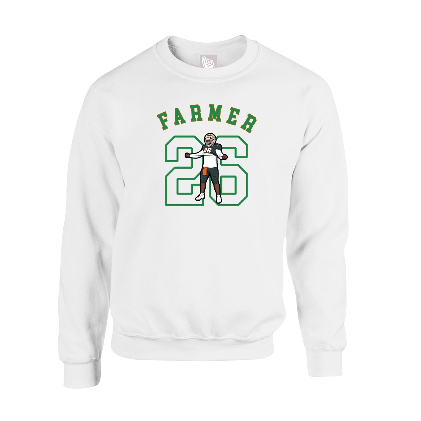 Fleece Crew — Shirsey Arch in White