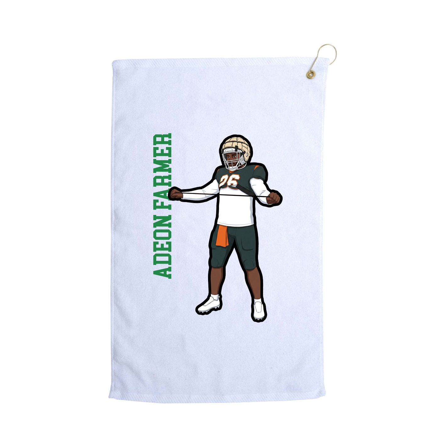 Golf Towel — Name Vertical in White