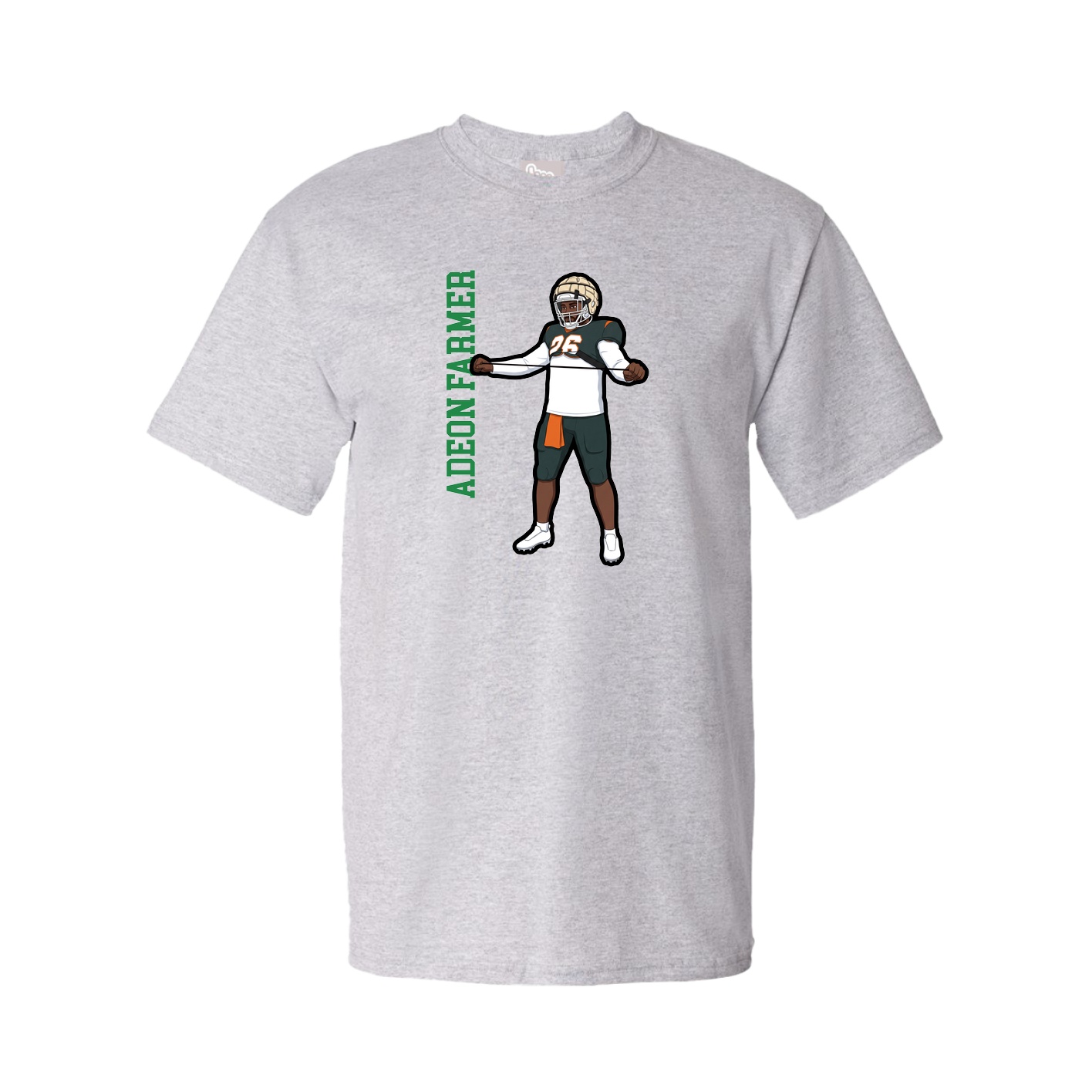 Tee — Name Vertical in Grey