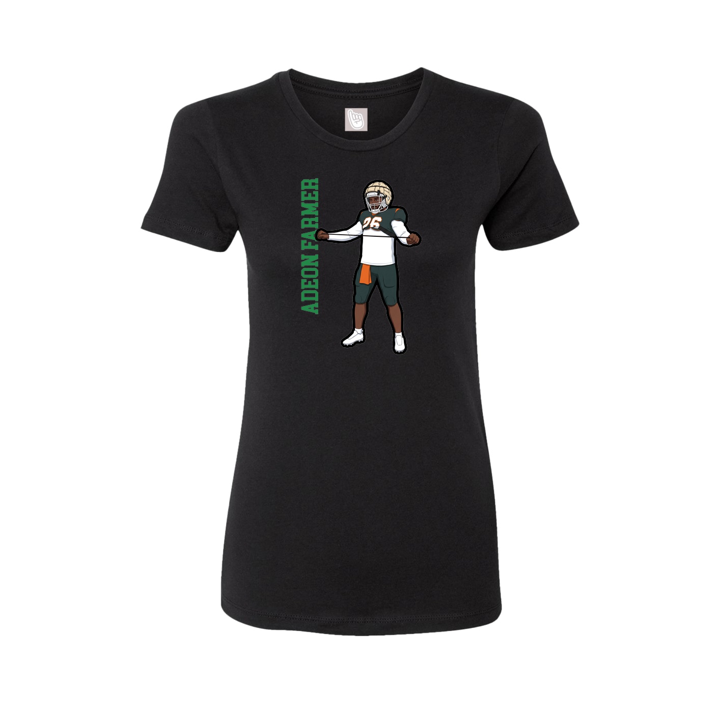 Womens Tee — Name Vertical in Black