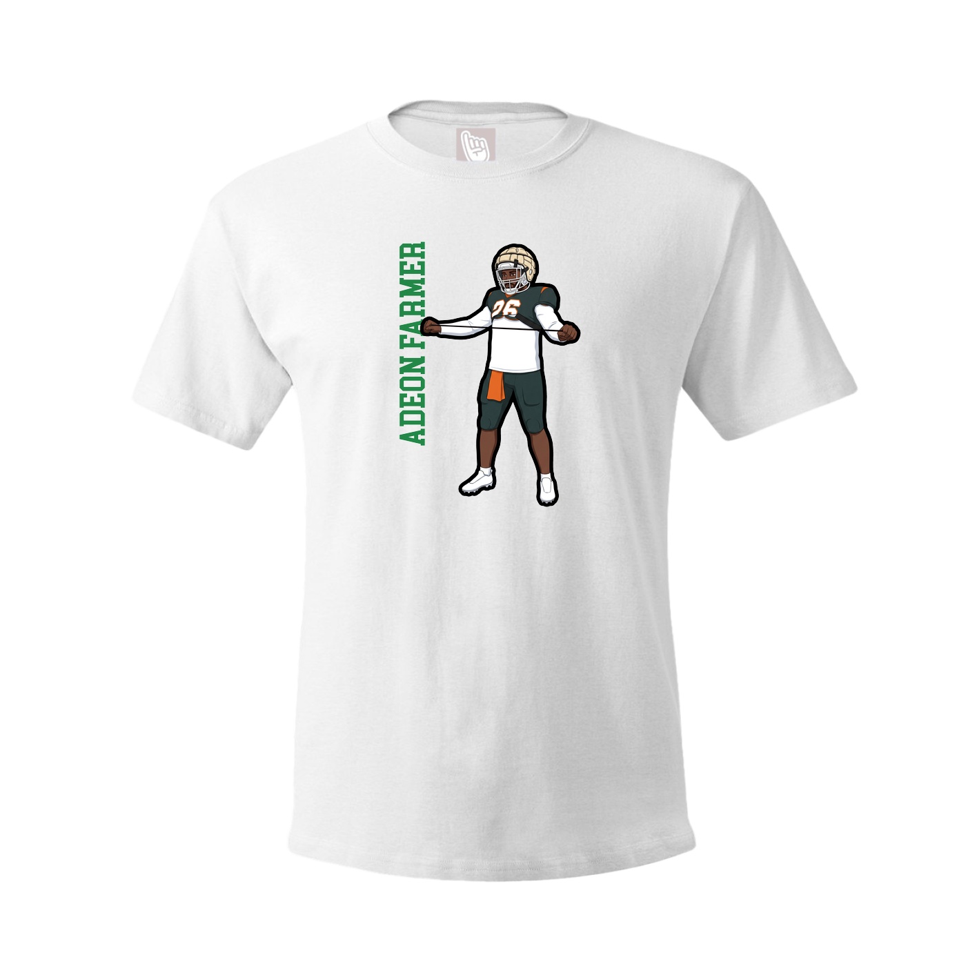 Youth Tee — Name Vertical in White