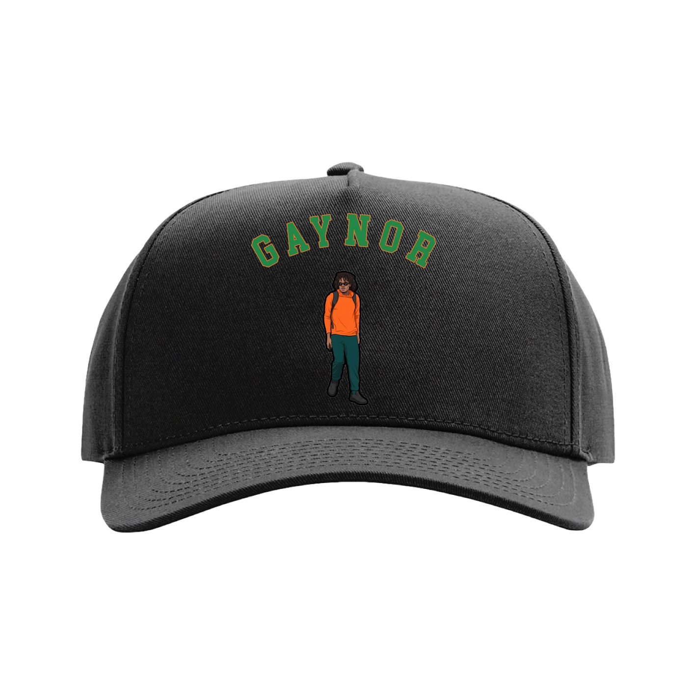 Full Fabric Five-Panel Champ Cap — Shirsey Arch in Black