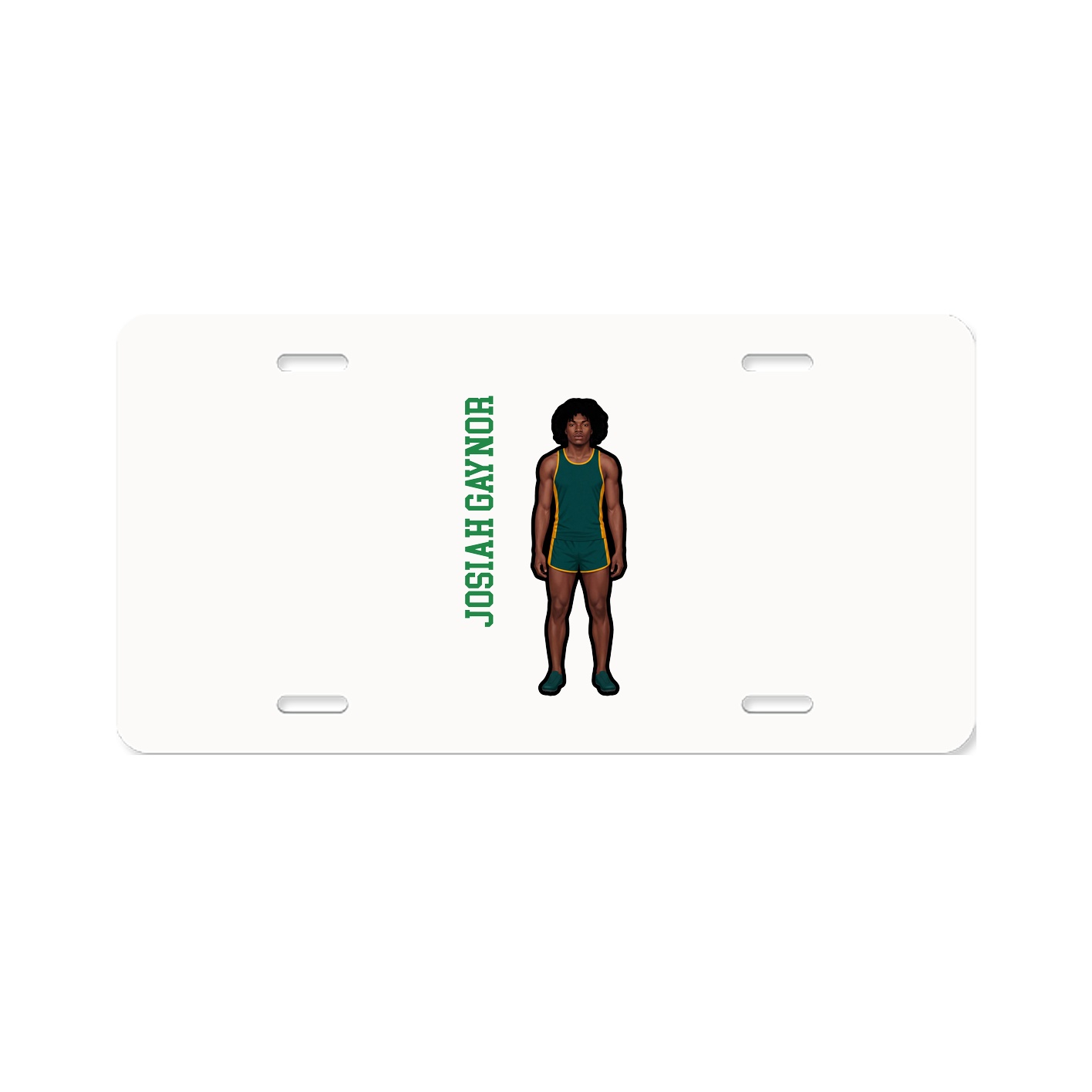 License Plate — Name Vertical in Classic