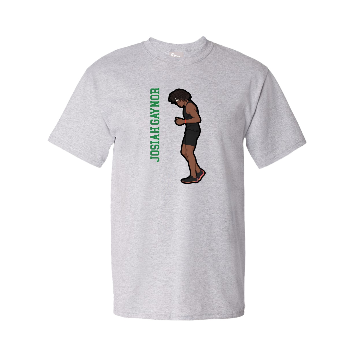 Tee — Name Vertical in Grey