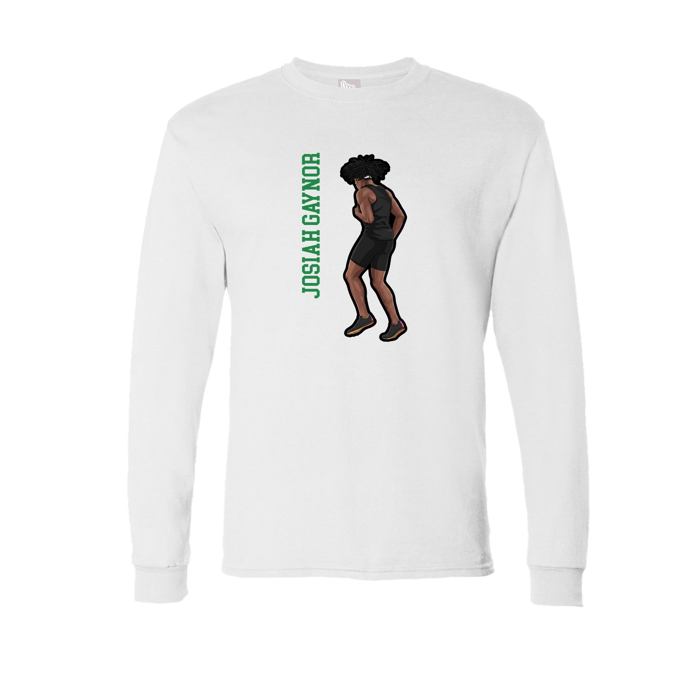 Long Sleeve Tee — Name Vertical in White