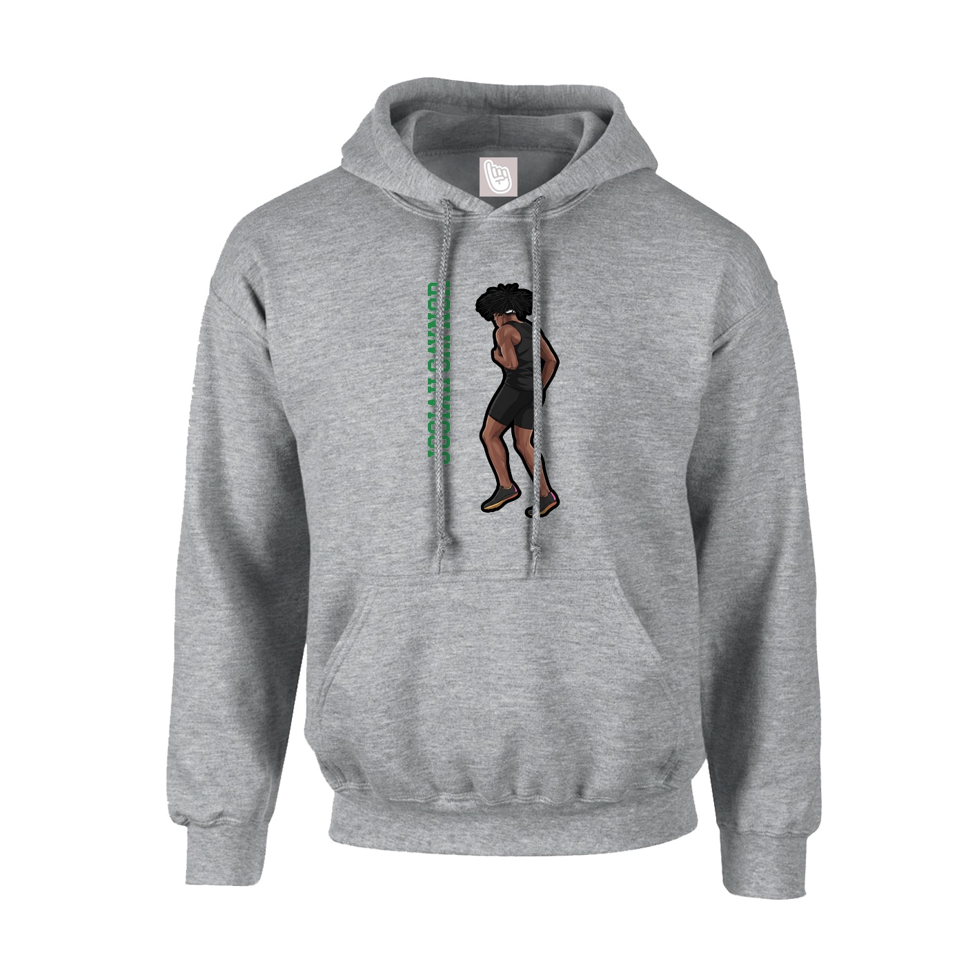 Hoodie — Name Vertical in Grey