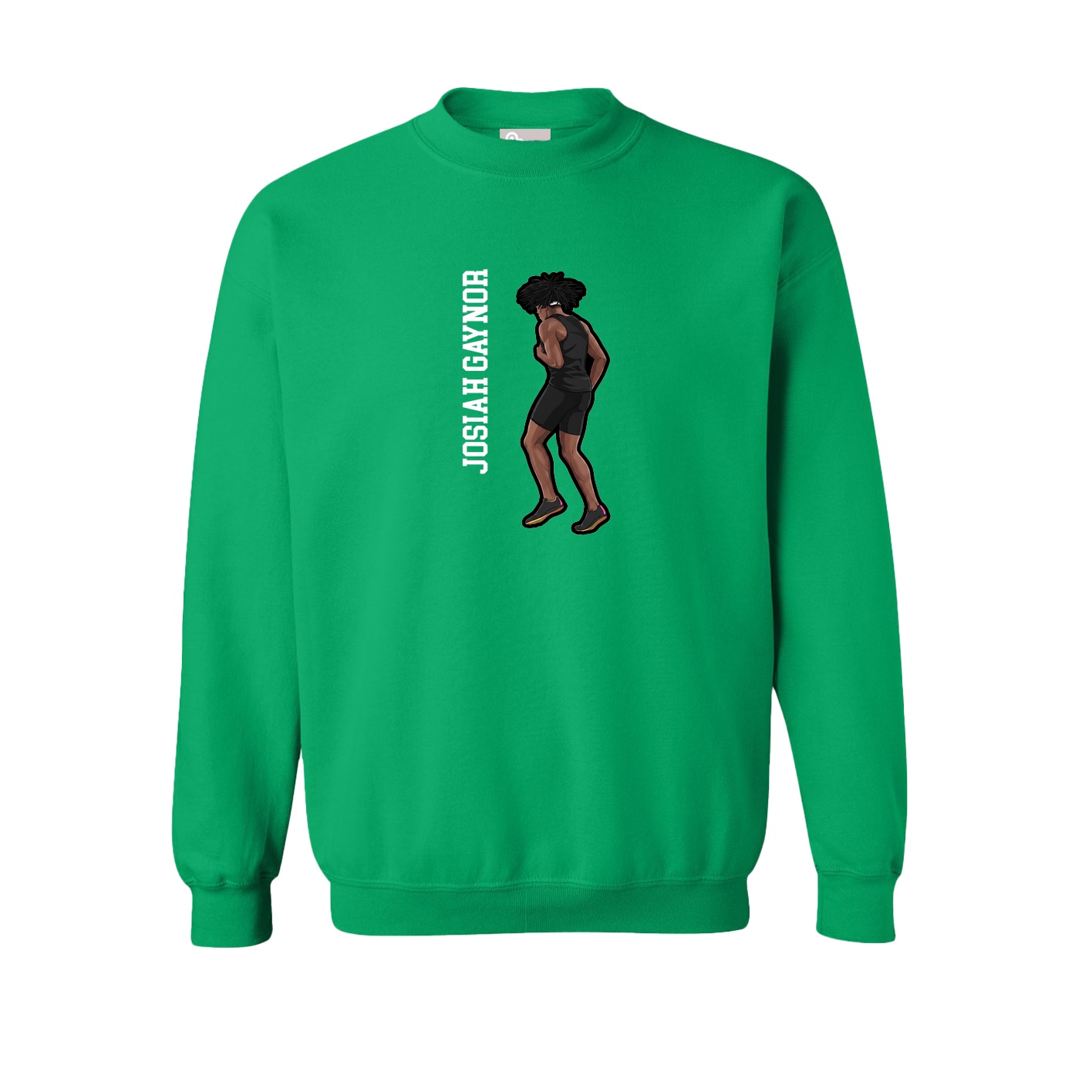 Fleece Crew — Name Vertical in Green