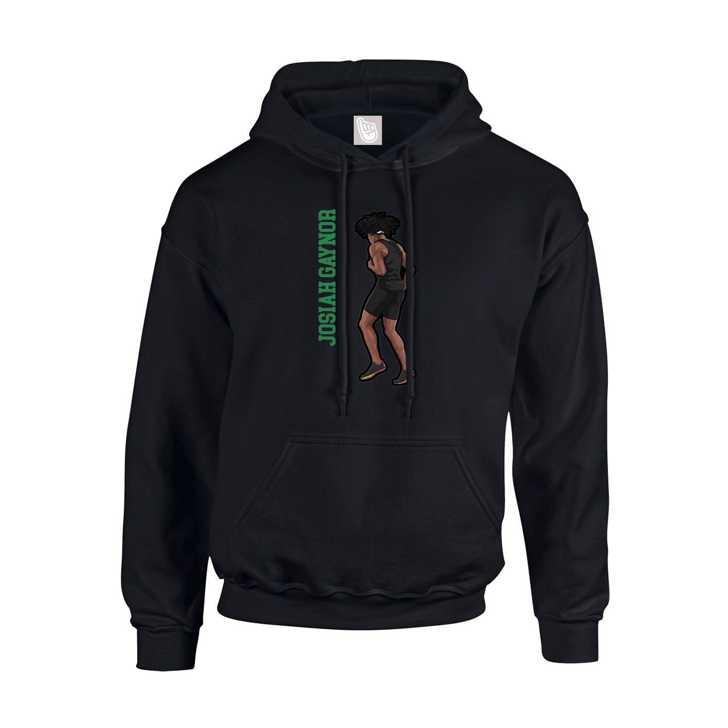 Youth Hoodie — Name Vertical in Black