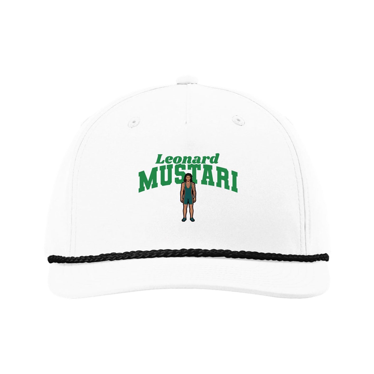Five-Panel Classic Rope Cap — Signature Arch in White