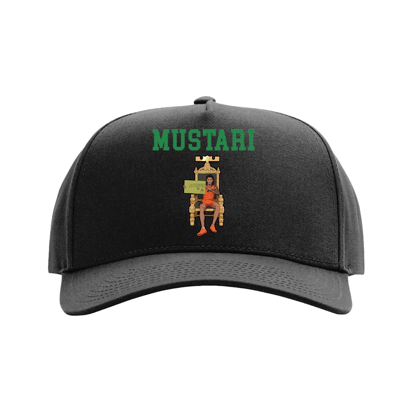 Full Fabric Five-Panel Champ Cap — Shirsey in Black