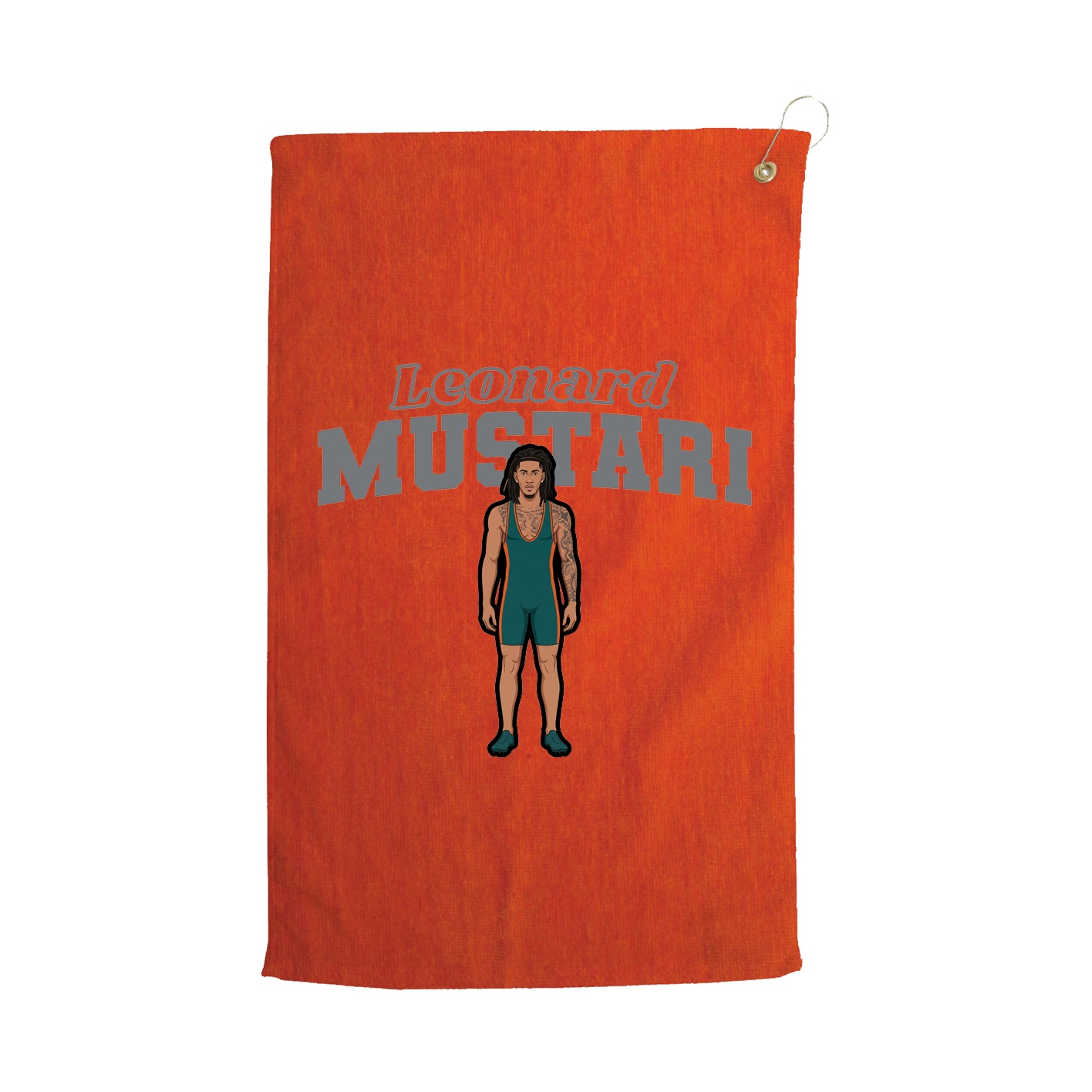 Golf Towel — Name Arch in Orange
